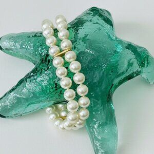 Double-Strand Glass Pearl Bracelet Ivory